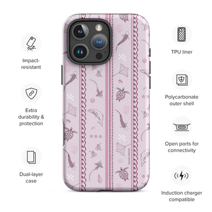 iPhone Tough Phone Case - Candy Stripes Orchid