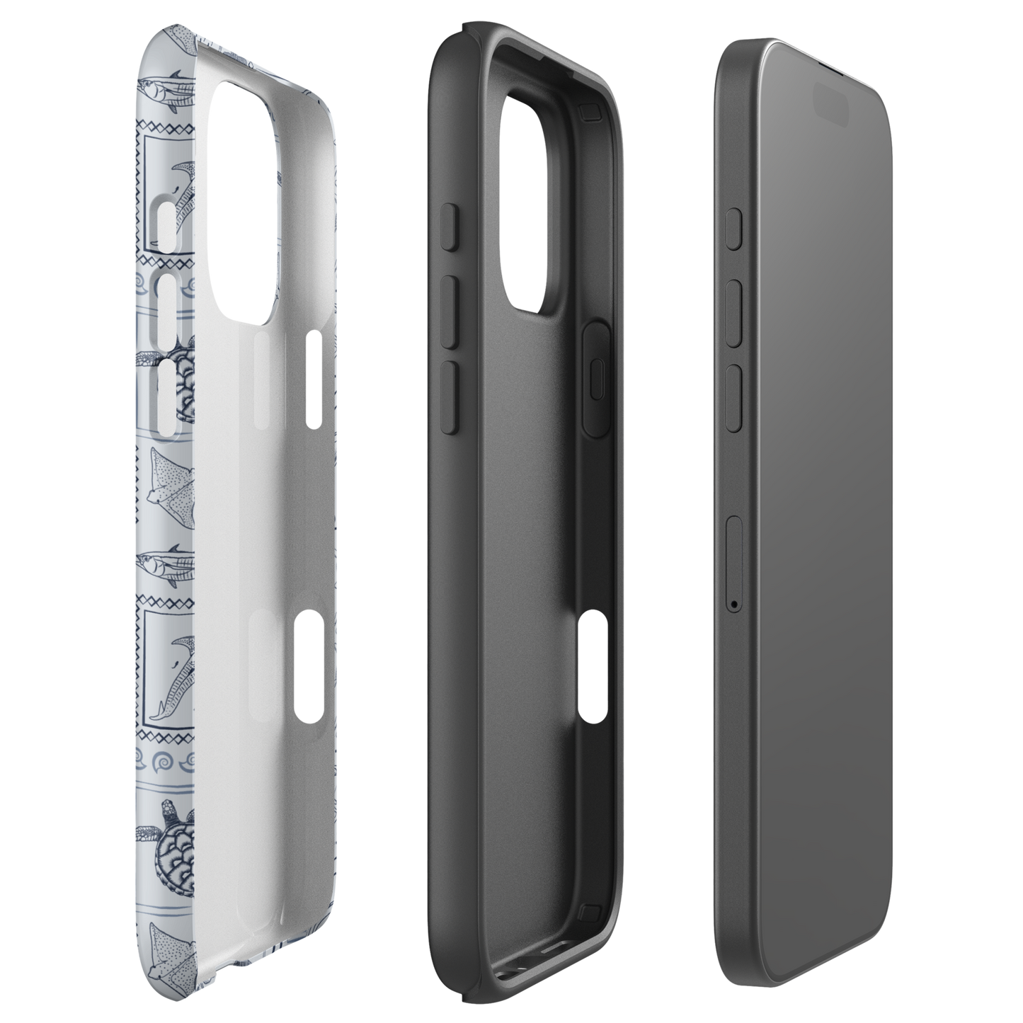 iPhone Phone Case - Busy Print Overcast Blue