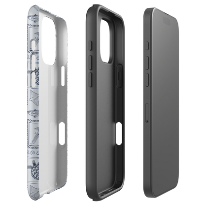 iPhone Phone Case - Busy Print Overcast Blue
