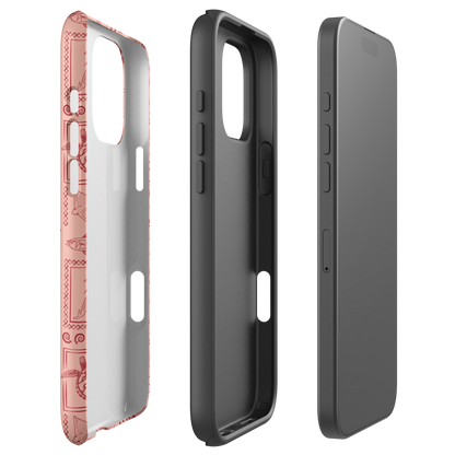 iPhone Tough Phone Case - Busy Print Coral