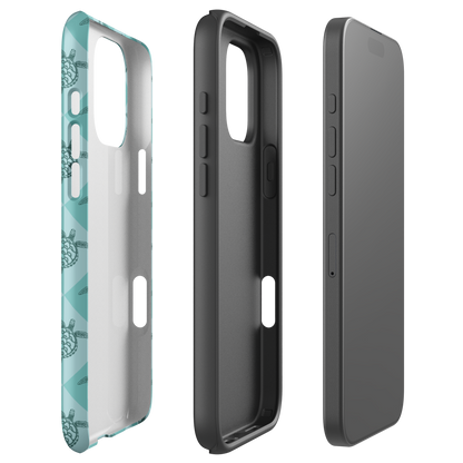 iPhone Tough Phone Case - Turtle Diamonds Teal