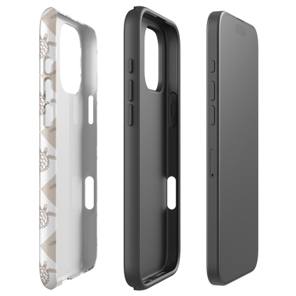 iPhone Tough Phone Case - Turtle Diamonds Neutral