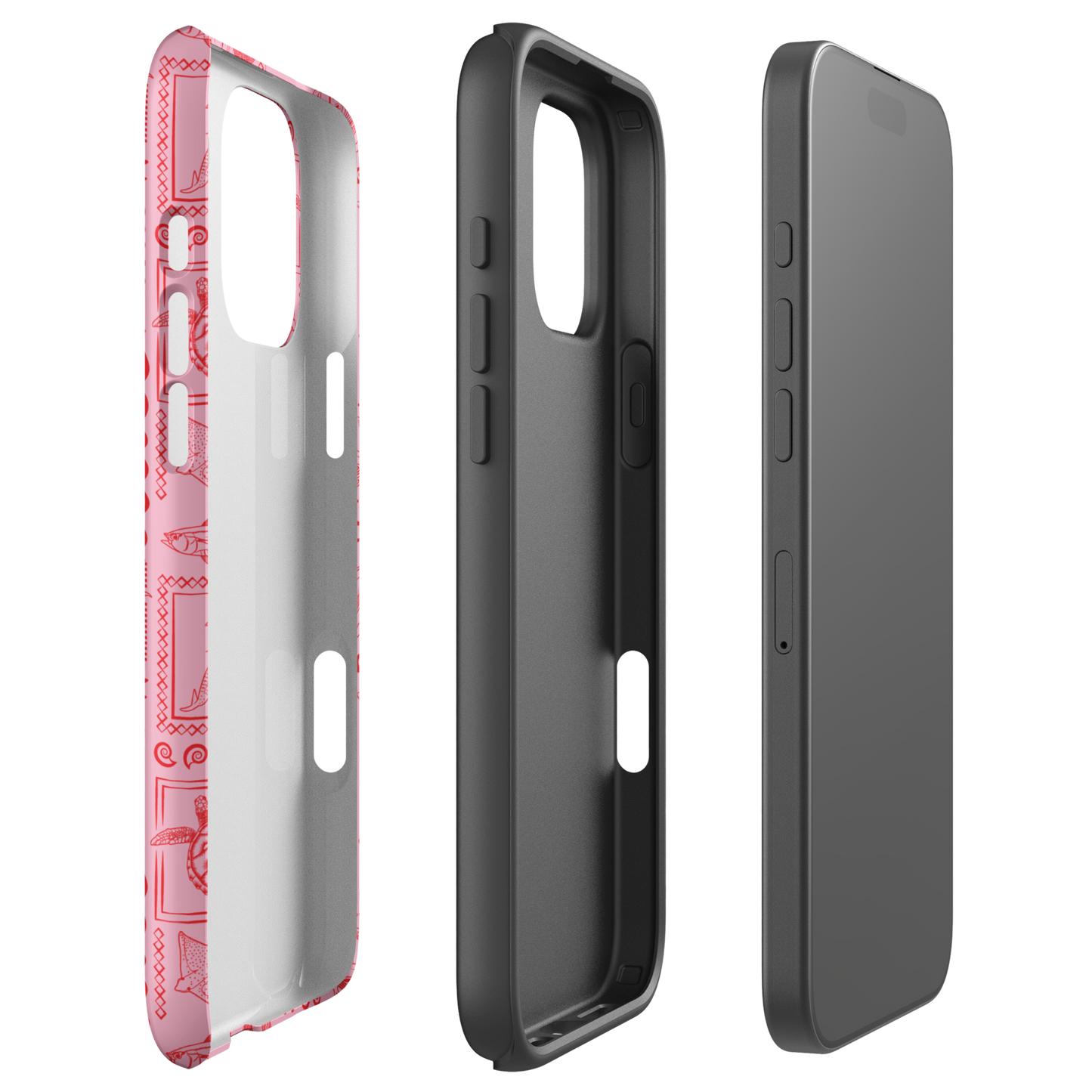iPhone Tough Phone Case - Busy Print Pinks