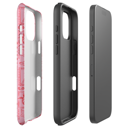 iPhone Tough Phone Case - Busy Print Pinks