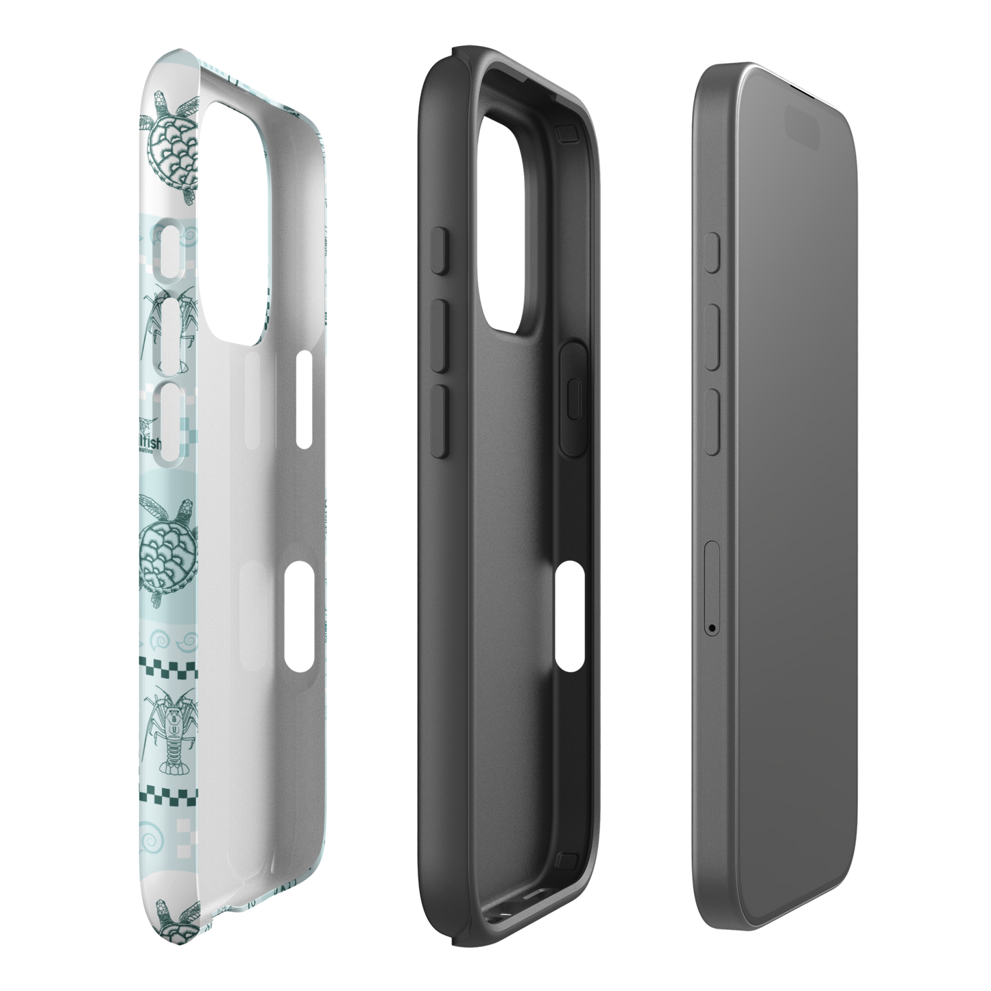 iPhone Tough Phone Case - Arches Print Teal
