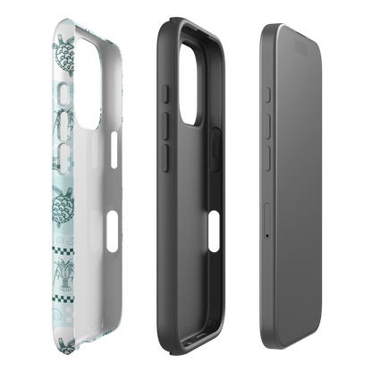 iPhone Tough Phone Case - Arches Print Teal