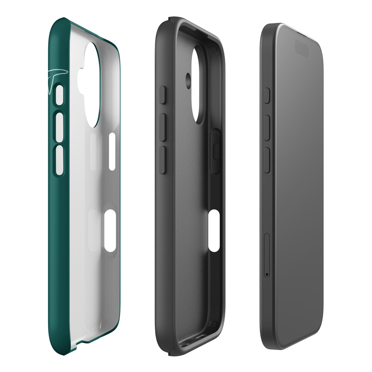 iPhone Tough Case - Whale Sharks Outline Emerald