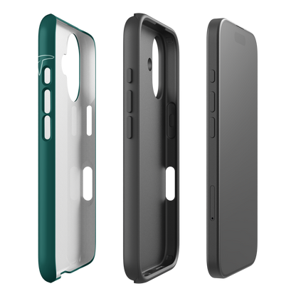 iPhone Tough Case - Whale Sharks Outline Emerald
