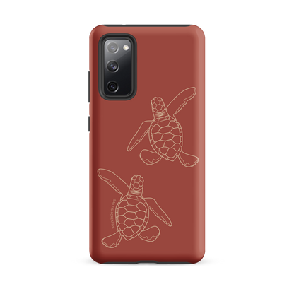 Samsung Phone Case -  Turtle Hatchlings Outline Rusty Coral