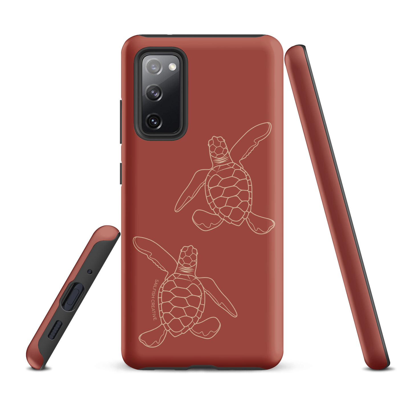 Samsung Phone Case -  Turtle Hatchlings Outline Rusty Coral