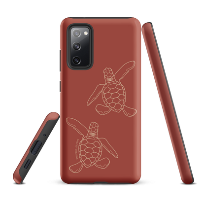 Samsung Phone Case -  Turtle Hatchlings Outline Rusty Coral