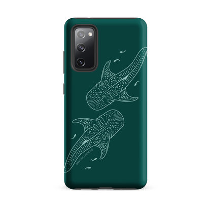 Samsung Phone Case -  Whale Sharks Outline Emerald