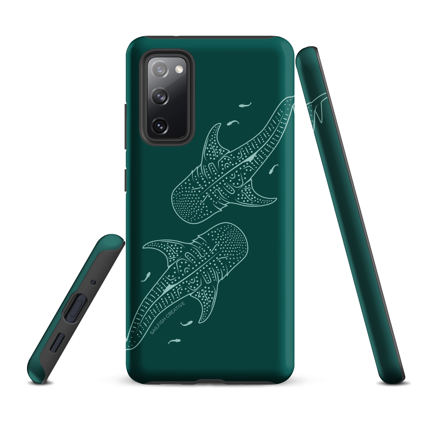 Samsung Phone Case -  Whale Sharks Outline Emerald