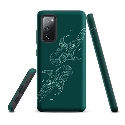 Samsung Phone Case -  Whale Sharks Outline Emerald