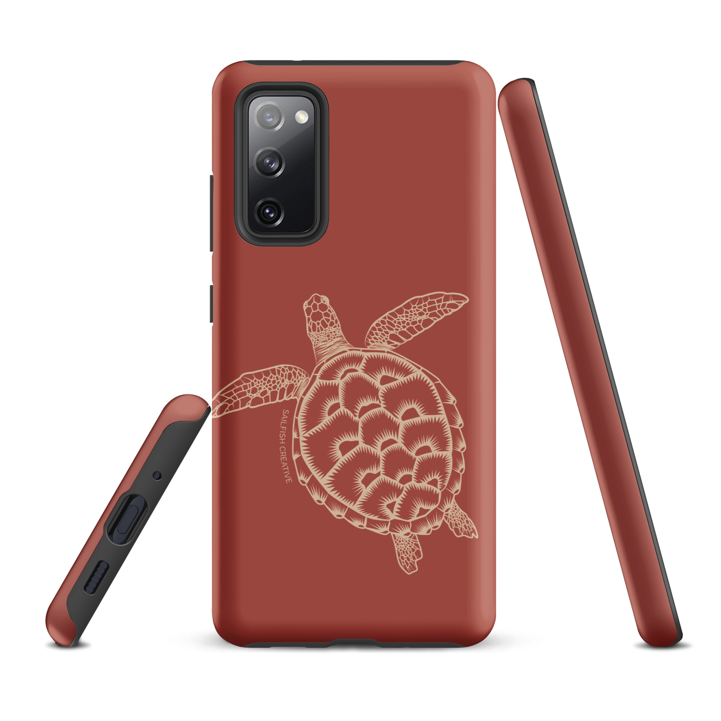 Samsung Phone Case -  Turtle Outline Rusty Coral