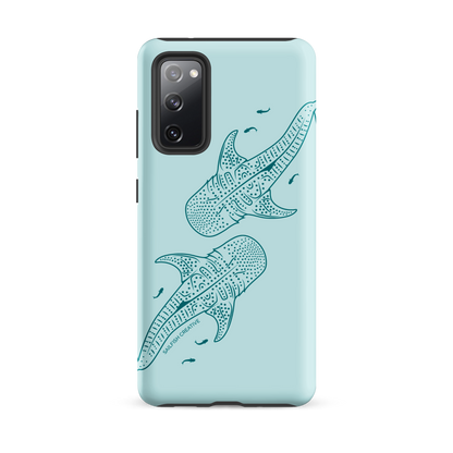 Samsung Phone Case -  Whale Sharks Outline Teal