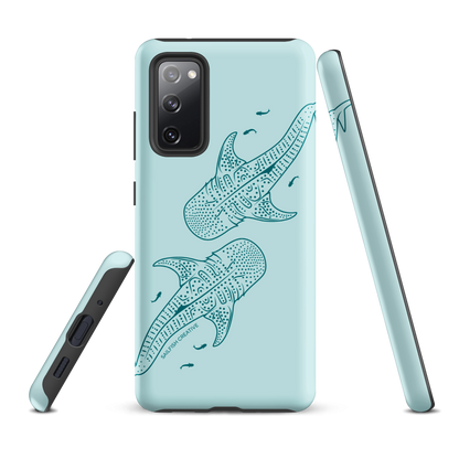 Samsung Phone Case -  Whale Sharks Outline Teal