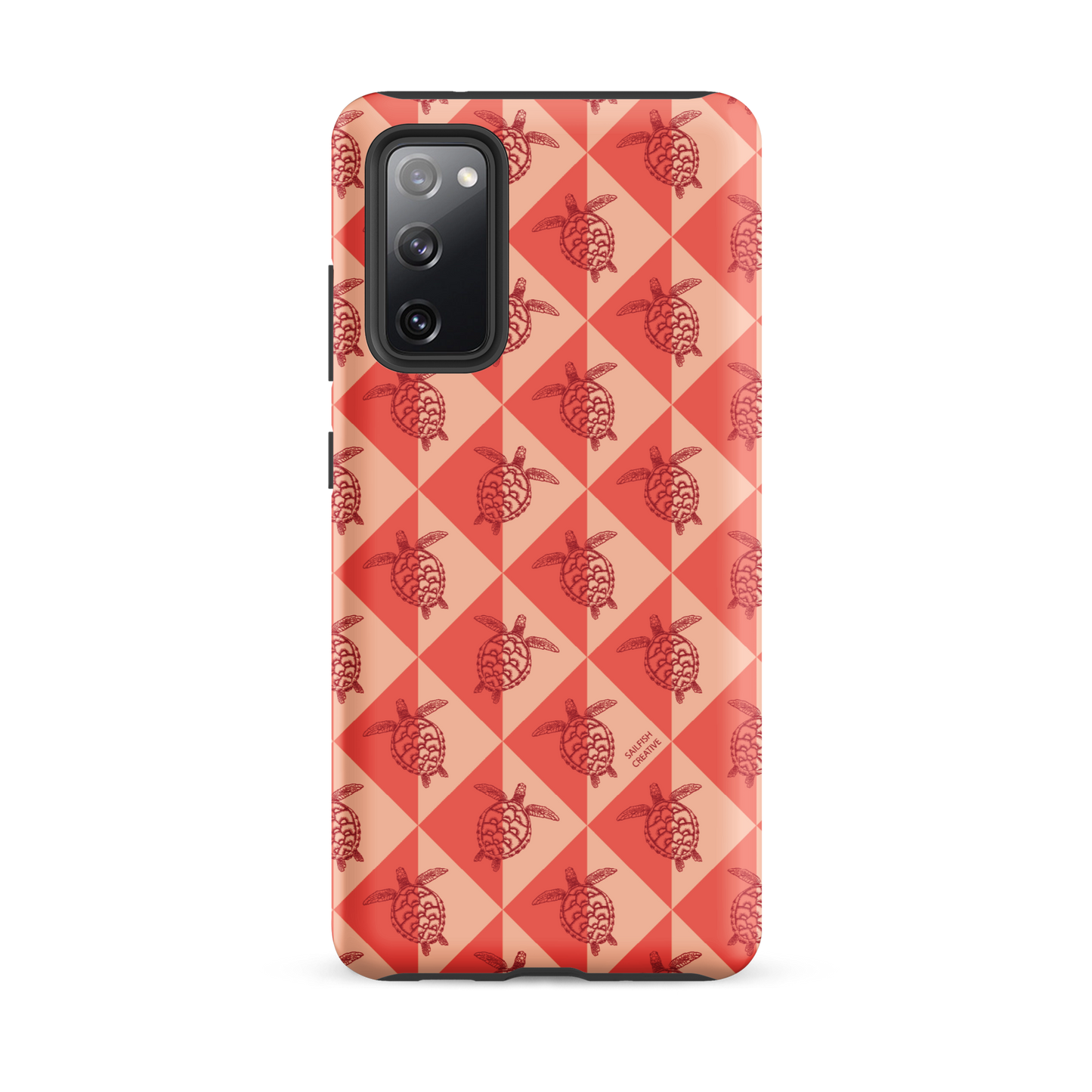 Samsung Phone Case -  Turtle Diamonds Coral