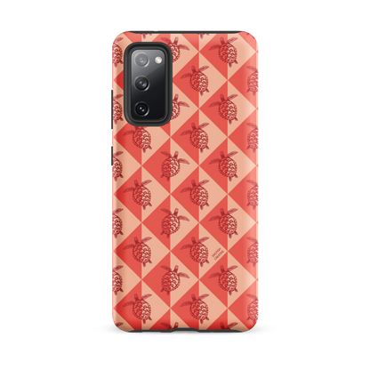 Samsung Phone Case -  Turtle Diamonds Coral
