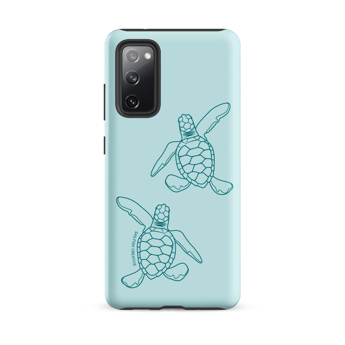 Samsung Phone Case -  Turtle Hatchlings Outline Teal