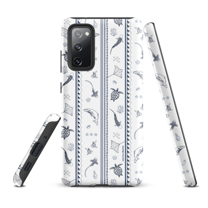 Samsung Phone Case - Candy Stripes Overcast Blue on White
