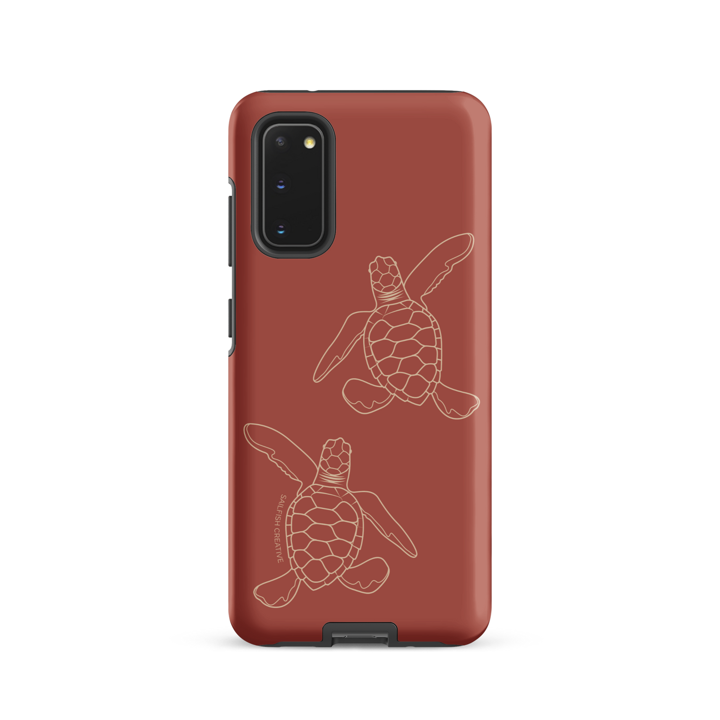 Samsung Phone Case -  Turtle Hatchlings Outline Rusty Coral
