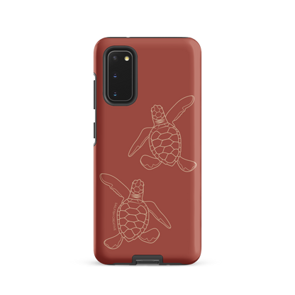 Samsung Phone Case -  Turtle Hatchlings Outline Rusty Coral