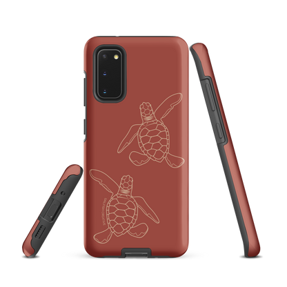 Samsung Phone Case -  Turtle Hatchlings Outline Rusty Coral