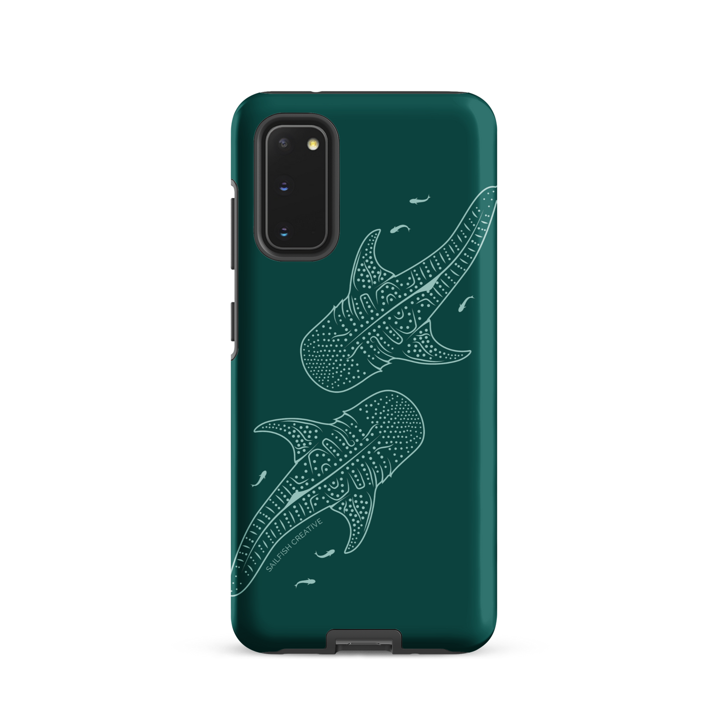 Samsung Phone Case -  Whale Sharks Outline Emerald