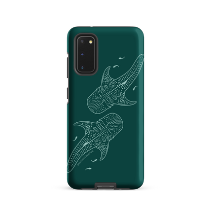 Samsung Phone Case -  Whale Sharks Outline Emerald