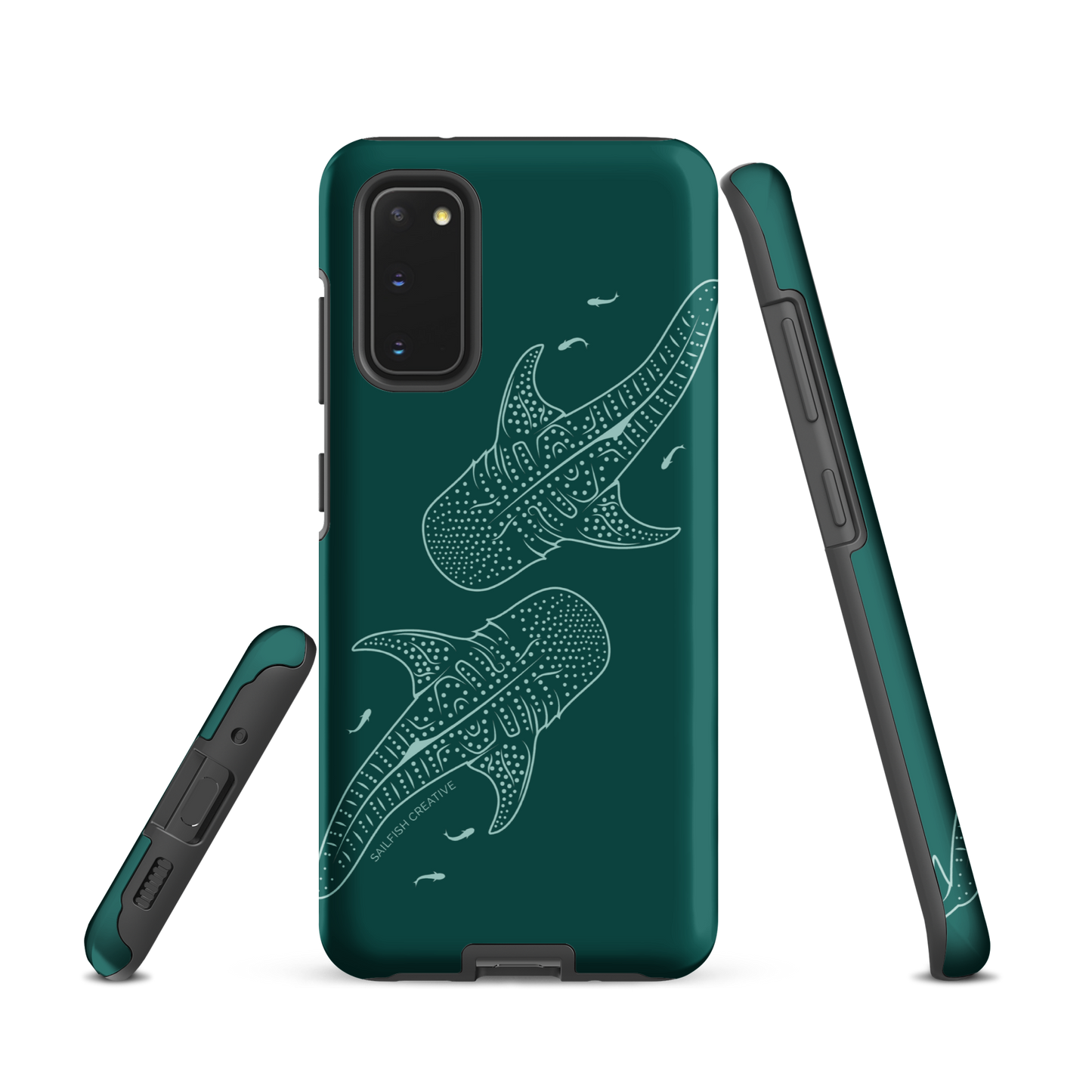 Samsung Phone Case -  Whale Sharks Outline Emerald