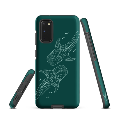 Samsung Phone Case -  Whale Sharks Outline Emerald