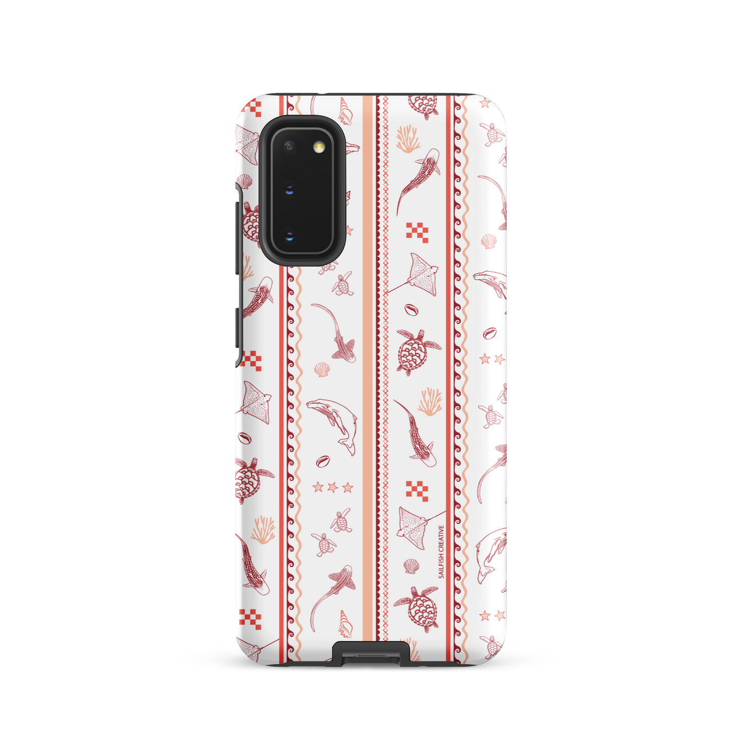 Samsung Phone Case - Candy Stripes Coral