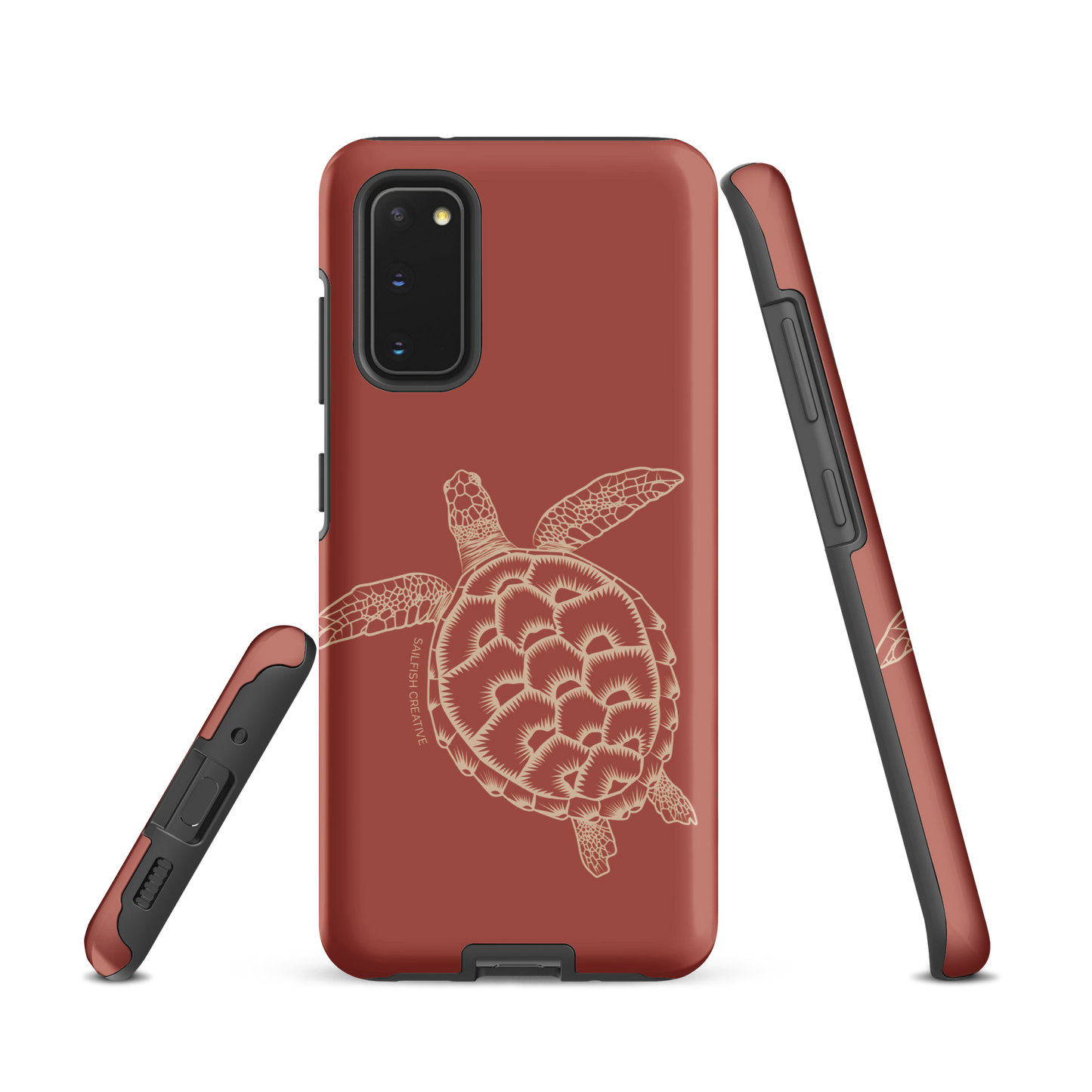 Samsung Phone Case -  Turtle Outline Rusty Coral