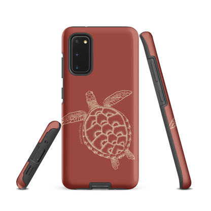 Samsung Phone Case -  Turtle Outline Rusty Coral