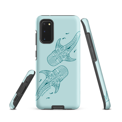 Samsung Phone Case -  Whale Sharks Outline Teal
