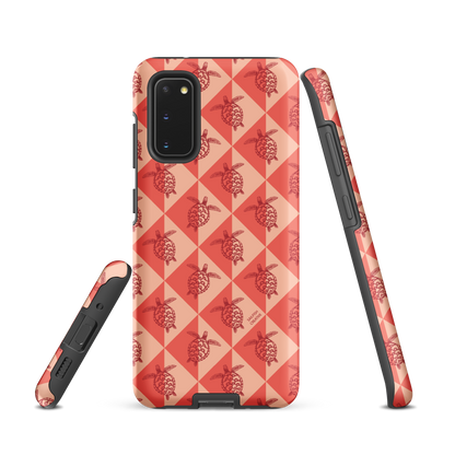 Samsung Phone Case -  Turtle Diamonds Coral
