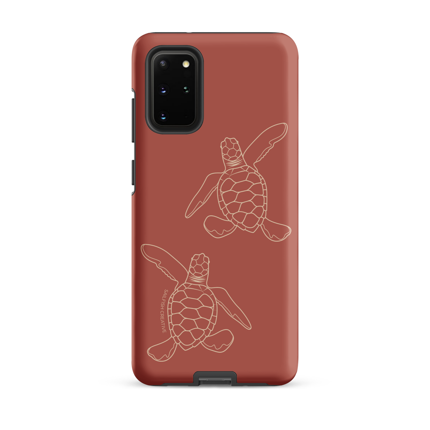 Samsung Phone Case -  Turtle Hatchlings Outline Rusty Coral