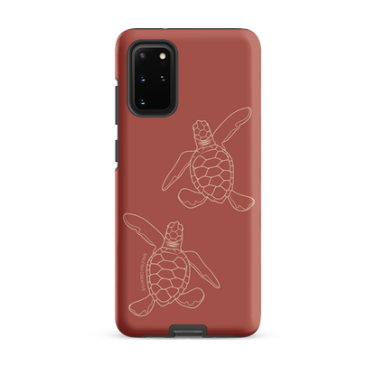 Samsung Phone Case -  Turtle Hatchlings Outline Rusty Coral