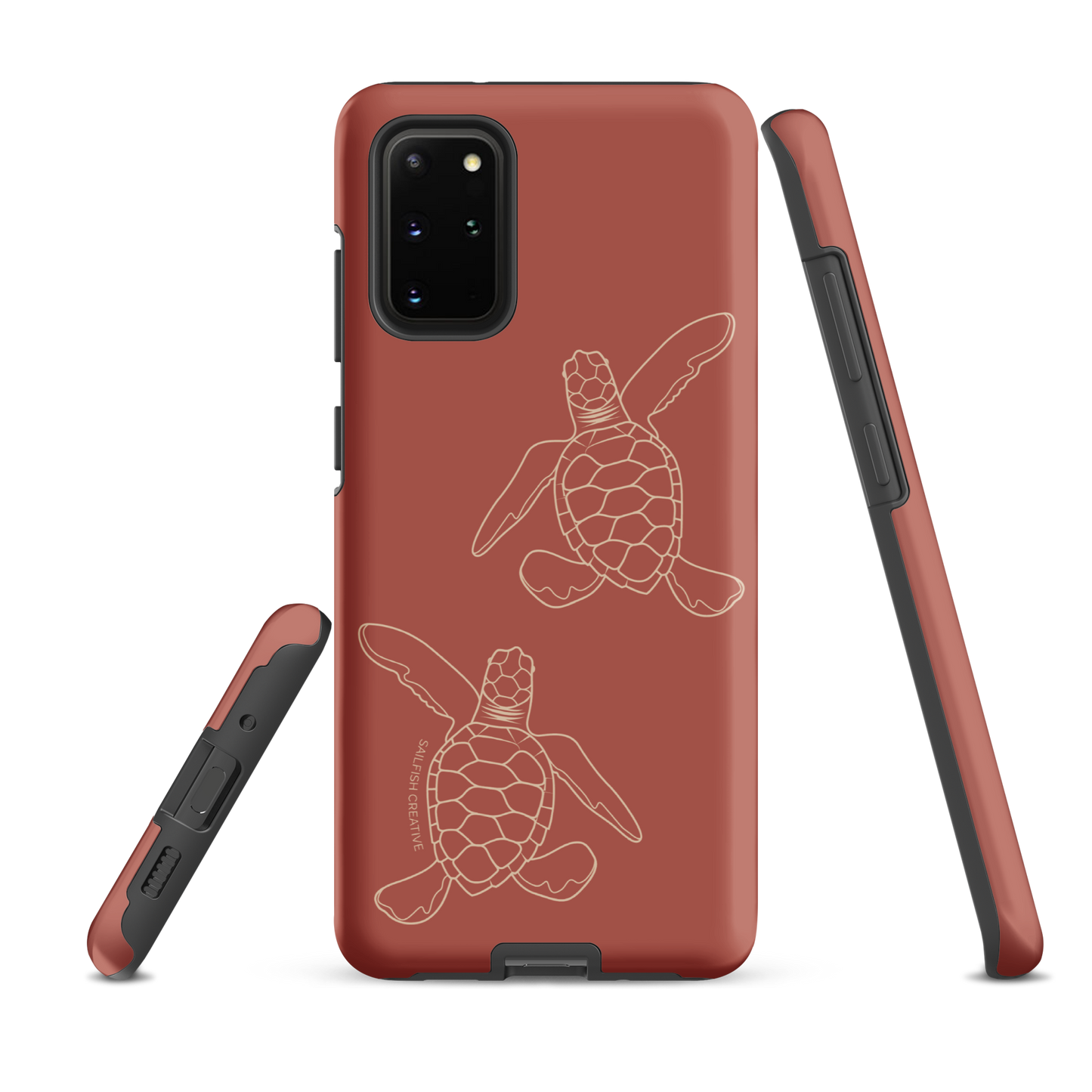Samsung Phone Case -  Turtle Hatchlings Outline Rusty Coral