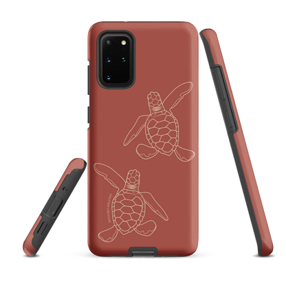 Samsung Phone Case -  Turtle Hatchlings Outline Rusty Coral