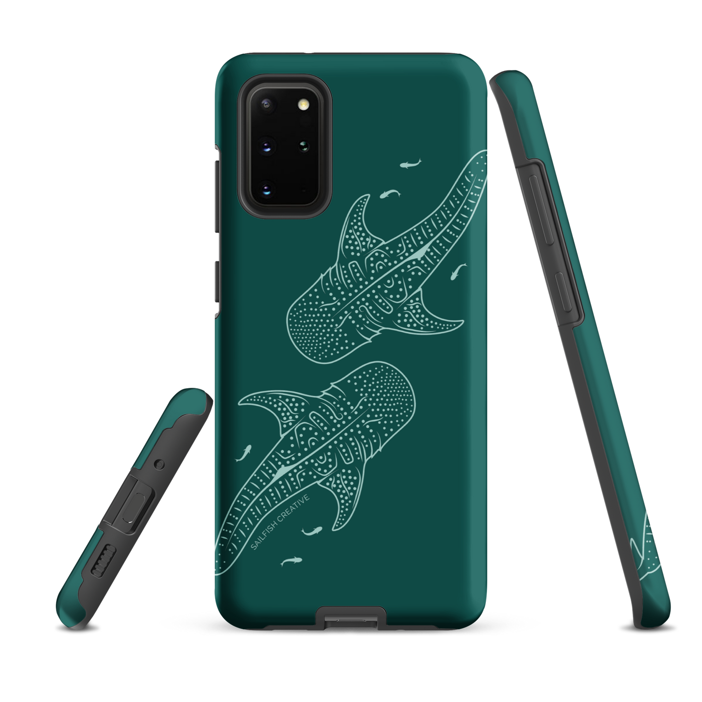 Samsung Phone Case -  Whale Sharks Outline Emerald