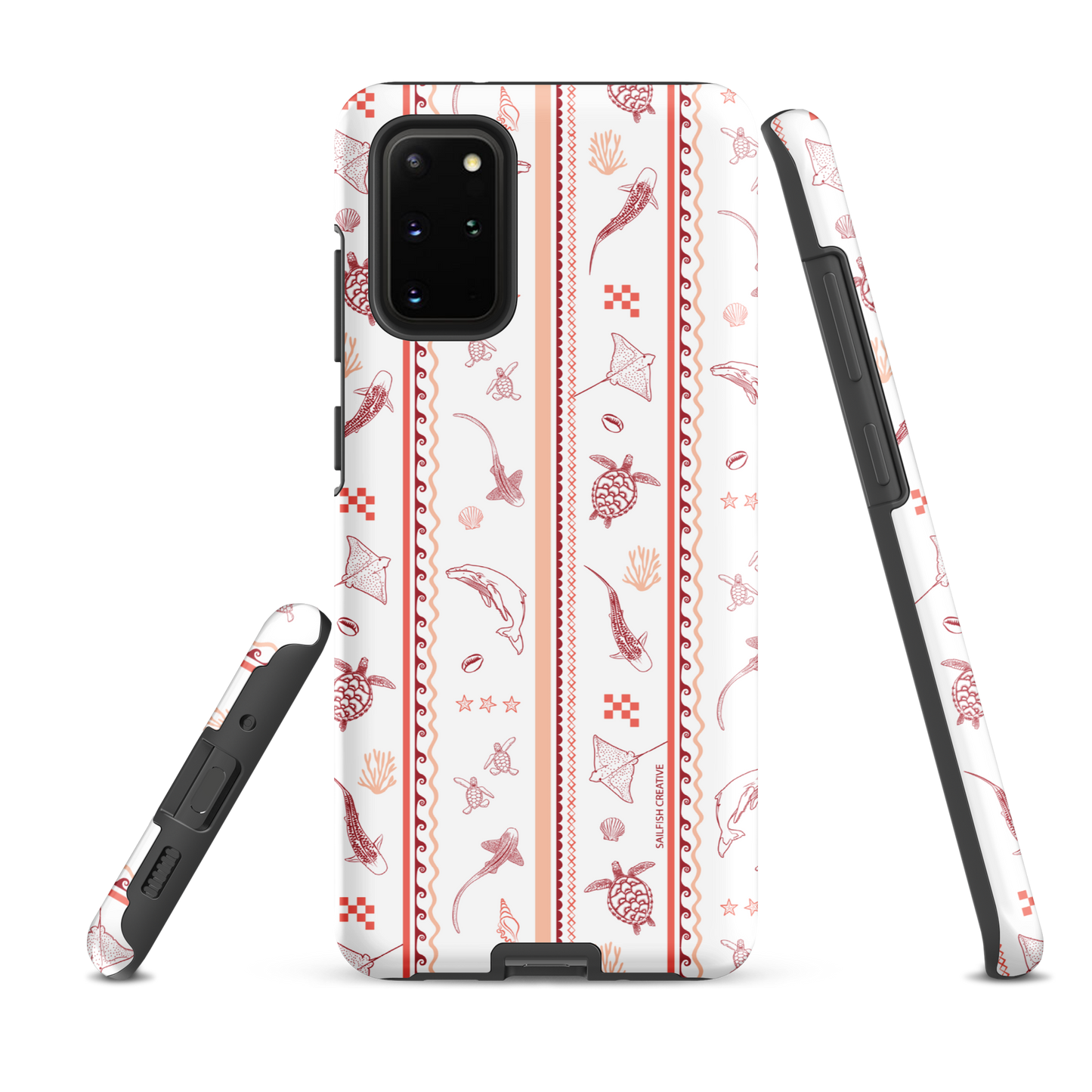 Samsung Phone Case - Candy Stripes Coral