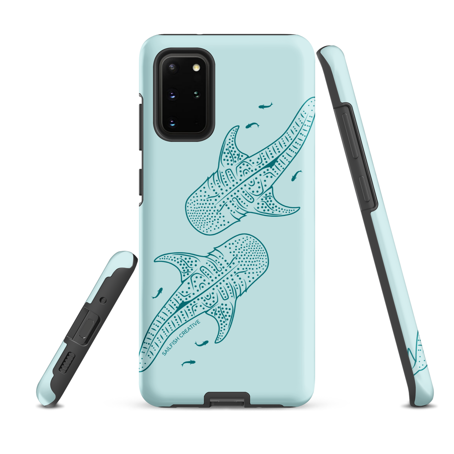 Samsung Phone Case -  Whale Sharks Outline Teal