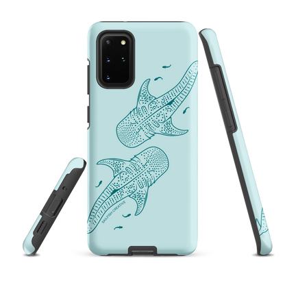 Samsung Phone Case -  Whale Sharks Outline Teal