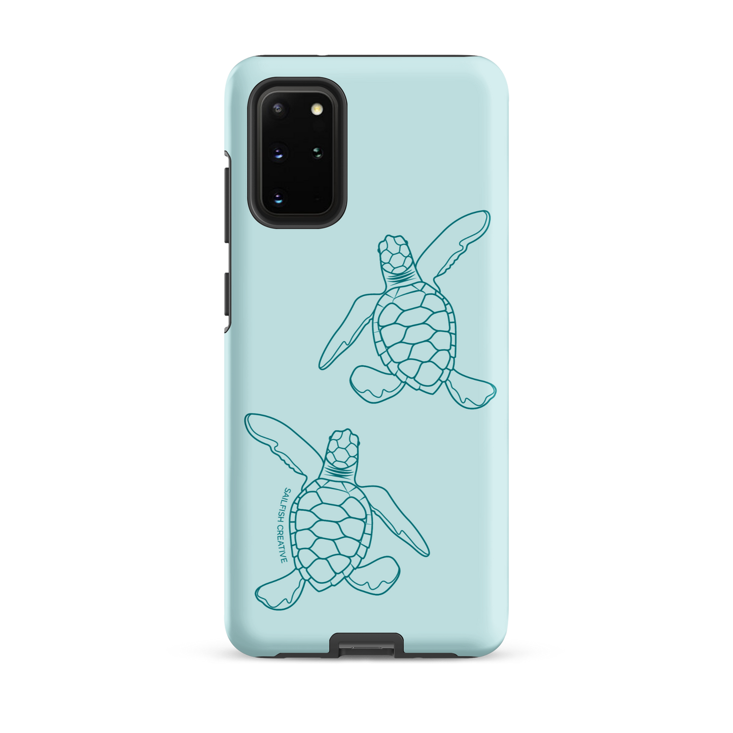 Samsung Phone Case -  Turtle Hatchlings Outline Teal