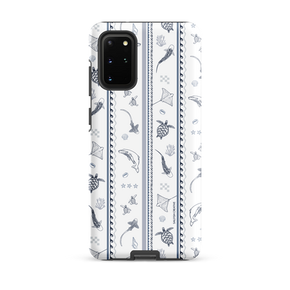 Samsung Phone Case - Candy Stripes Overcast Blue on White