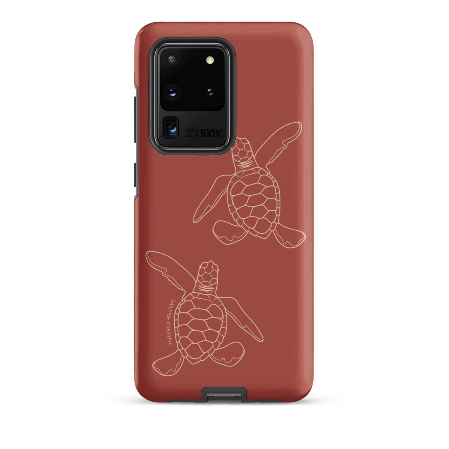 Samsung Phone Case -  Turtle Hatchlings Outline Rusty Coral