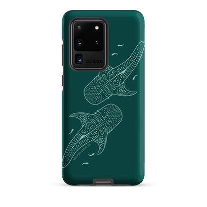 Samsung Phone Case -  Whale Sharks Outline Emerald