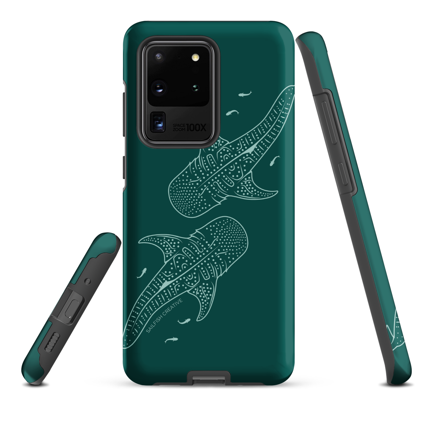 Samsung Phone Case -  Whale Sharks Outline Emerald